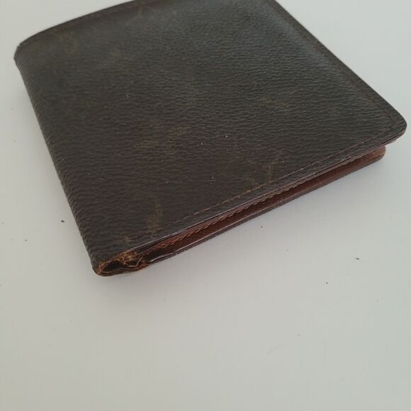 Vintage Louis Vuitton Men's LV Brown Bi-Fold Leather Wallet Monogram Card Bill - Picture 11 of 12